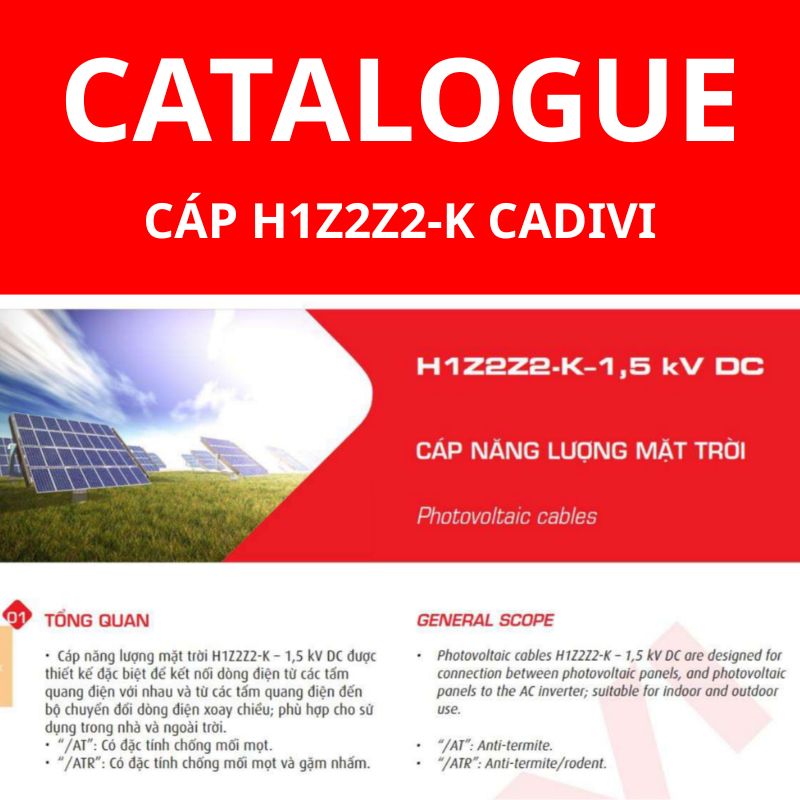 Catalogue cáp năng lượng mặt trời H1Z2Z2-K CADIVI