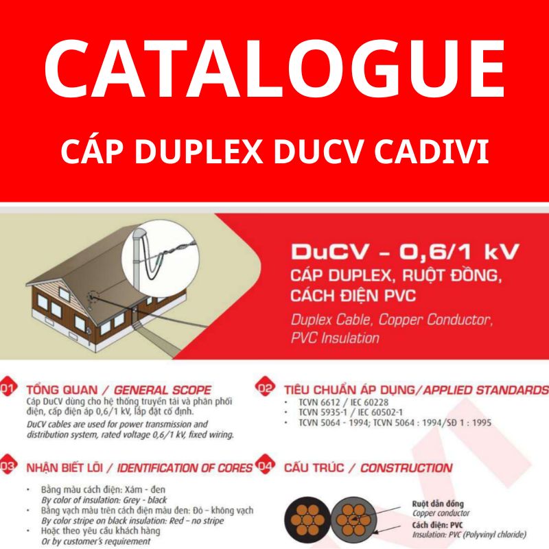 Catalogue dây cáp Duplex DuCV CADIVI