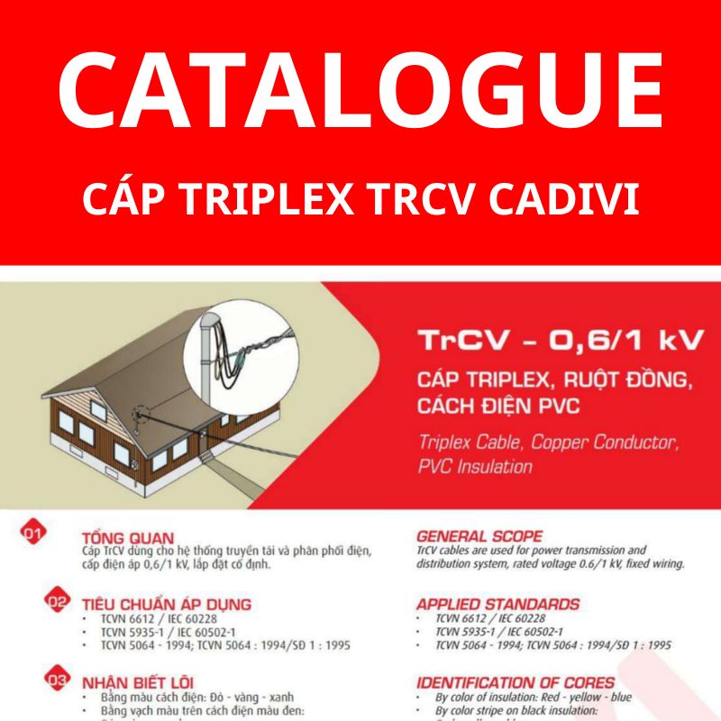 Catalogue dây cáp Triplex TrCV CADIVI