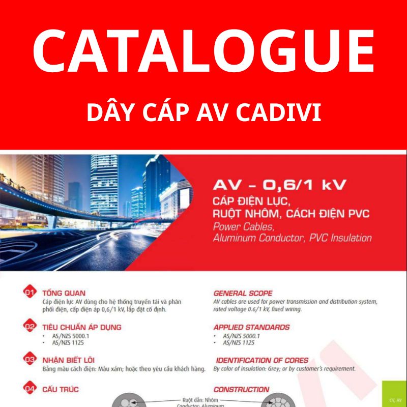 Catalogue dây cáp điện AV CADIVI
