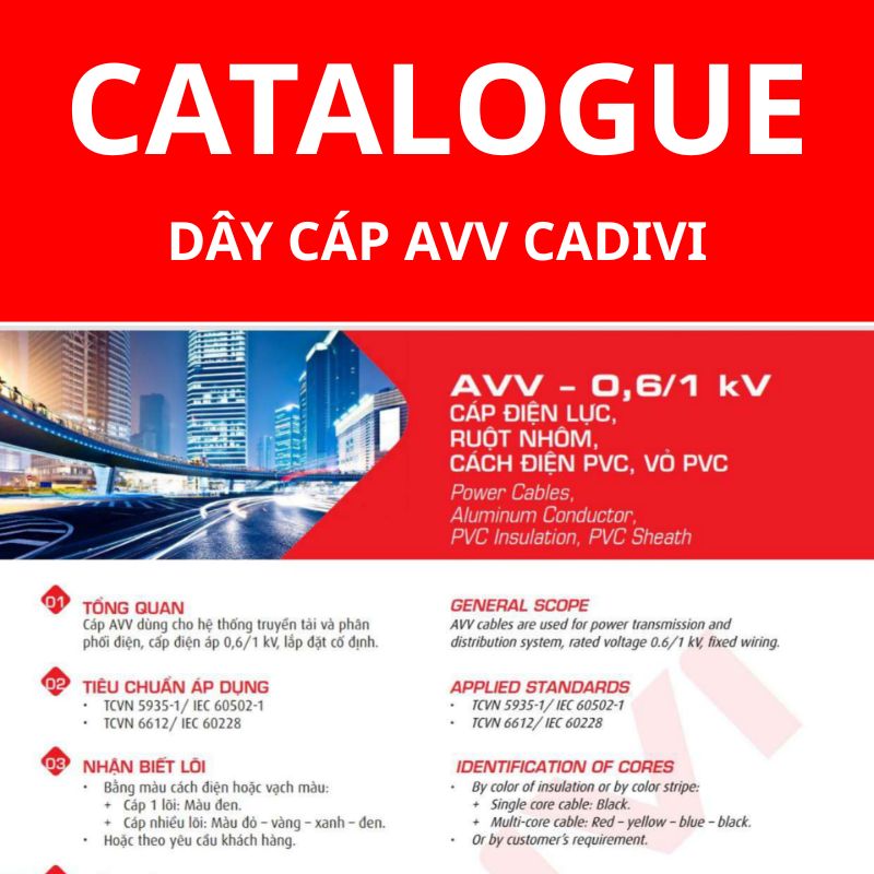 Catalogue dây cáp điện AVV CADIVI
