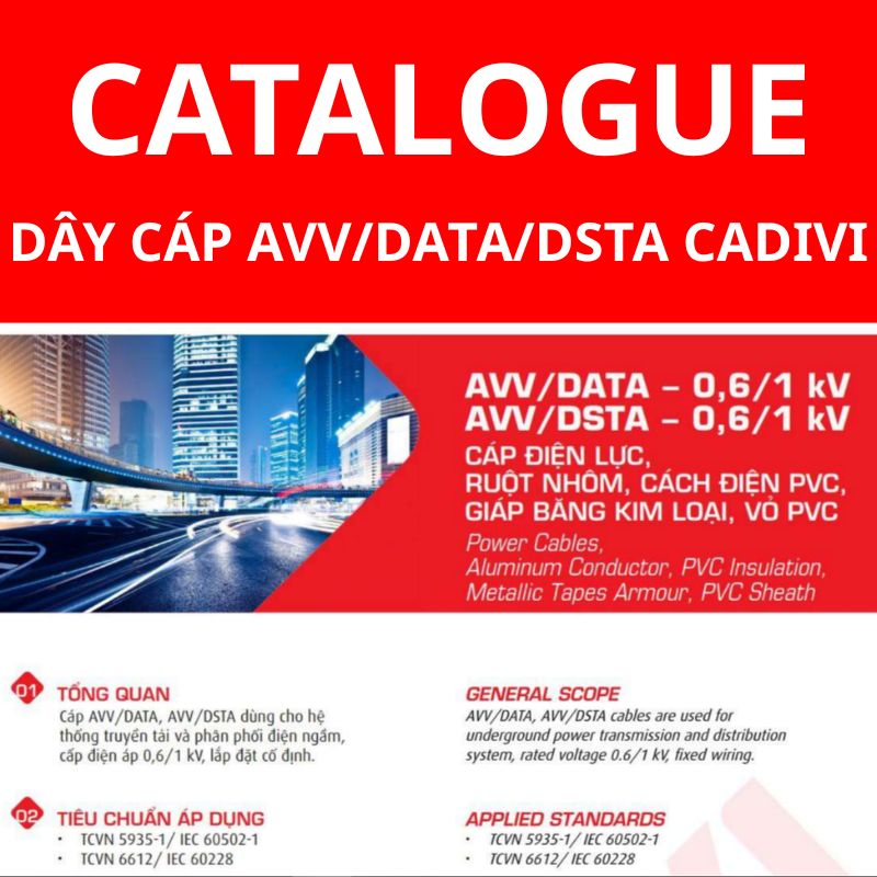 Catalogue dây cáp điện AVV/DATA CADIVI, AVV/DSTA CADIVI