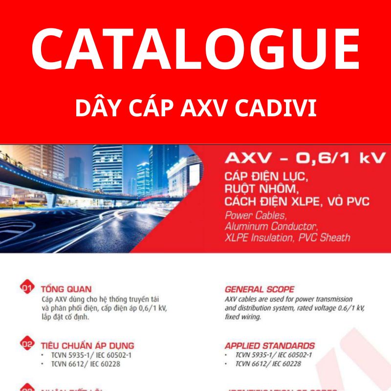Catalogue dây cáp điện AXV CADIVI