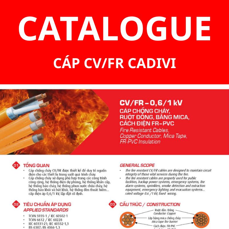 Catalogue dây cáp điện CV/FR CADIVI