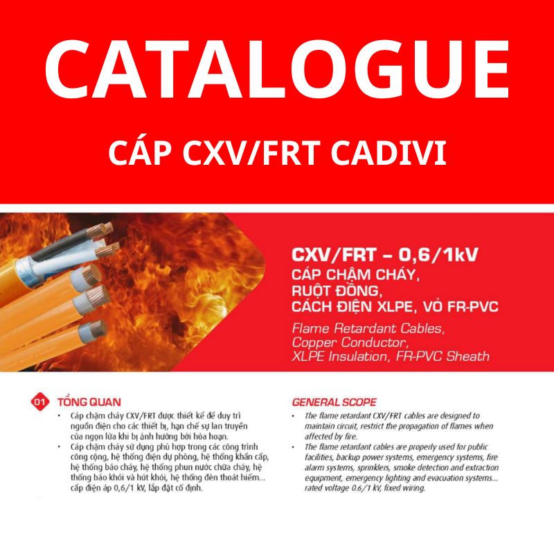 Catalogue dây cáp điện CXV/FRT CADIVI