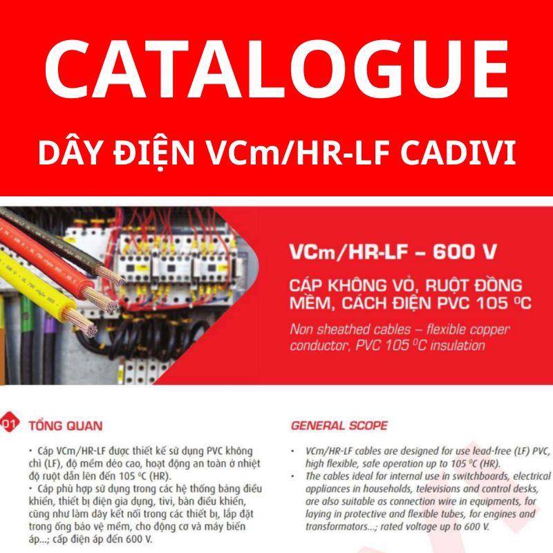 Catalogue dây điện chịu nhiệt VCm/HR-LF CADIVI