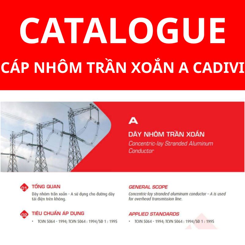 Catalogue dây nhôm trần xoắn A CADIVI