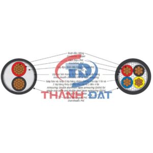 Cấu tạo dây cáp CVV/DATA CADIVI, CVV/DSTA CADIVI hạ thế 0,6/1KV