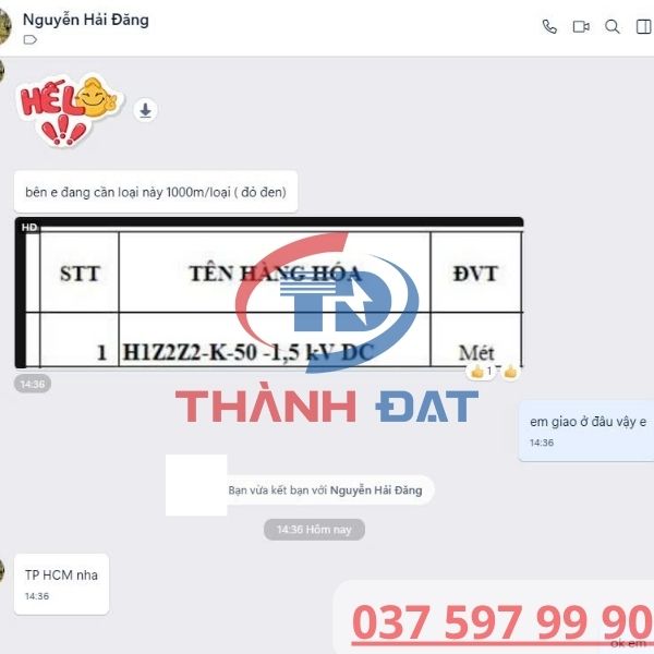 Tư vấn và báo giá cáp điện mặt trời H1Z2Z2-K 50 CADIVI