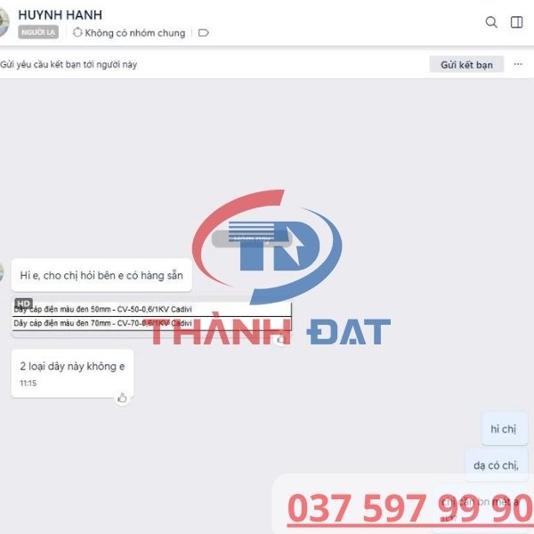 Tư vấn và báo giá dây cáp điện màu đen CV50 và CV70 CADIVI