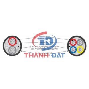 Cấu tạo dây cáp điện AVV CADIVI, ruột nhôm, cách điện PVC, vỏ PVC, cấp điện áp 0,6/1KV