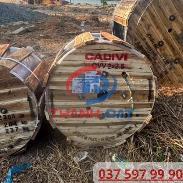 Thành Đạt giao hàng cáp CVV 2x2.5mm2 CADIVI dự án Hồ Tràm Vũng Tàu