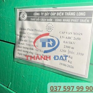 Thông số kỹ thuật cáp nhôm vặn xoắn LV-ABC 2x50 Thăng Long