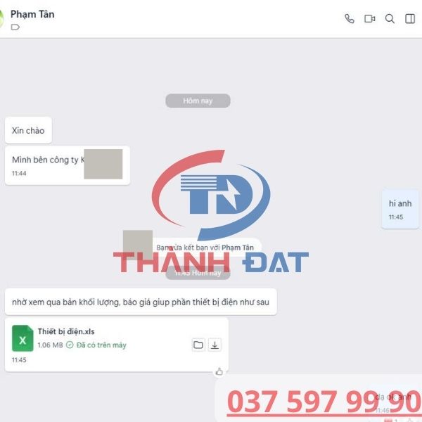 Tư vấn và báo giá thiết bị điện theo khối lượng đính kèm file Excel